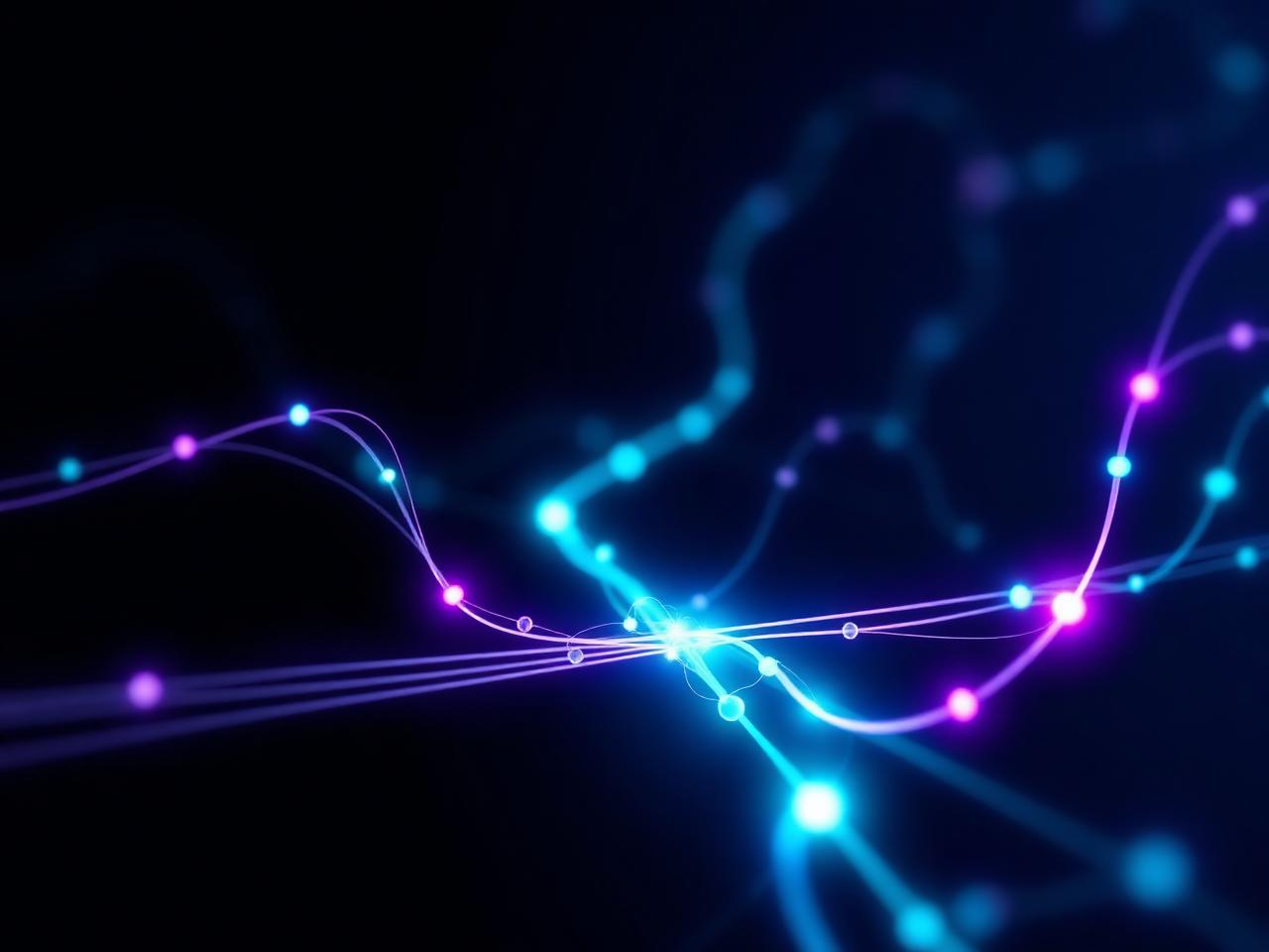 Glowing network of connected nodes representing AI automation workflows in Ireland