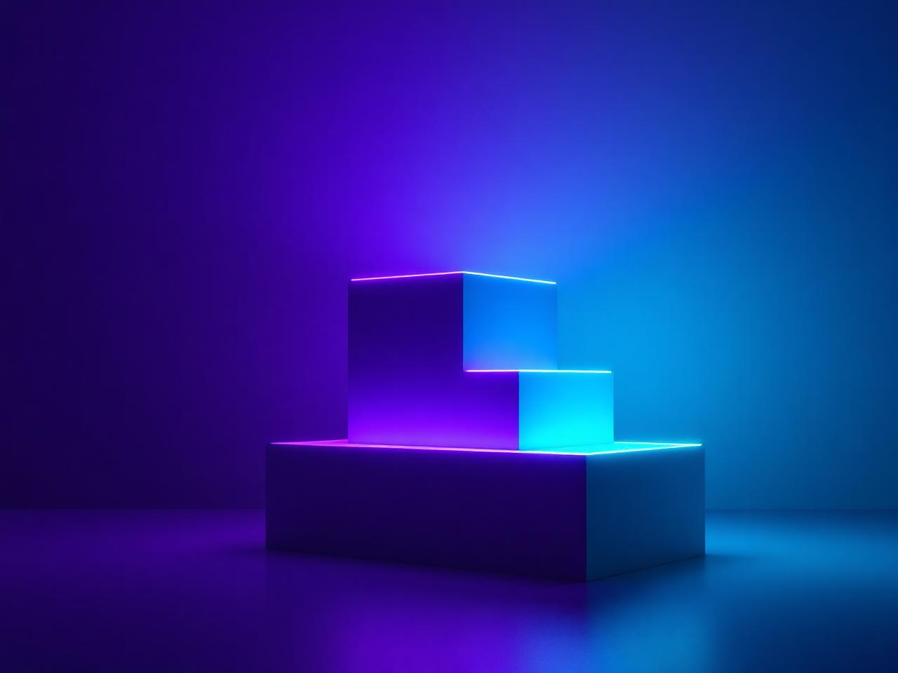 Warm violet and teal abstract shopfront representing AI for small business in Ireland